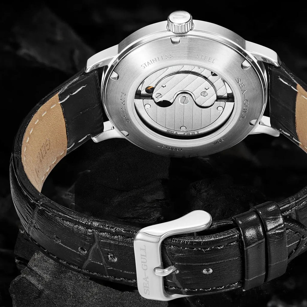 ساعة سيجال الجديدة للأعمال للرجال ميكانيكية مقاومة للماء حتى عمق 50 متر، ساعات رجالية من الجلد، ساعة فالنتاين للرجال، 6075