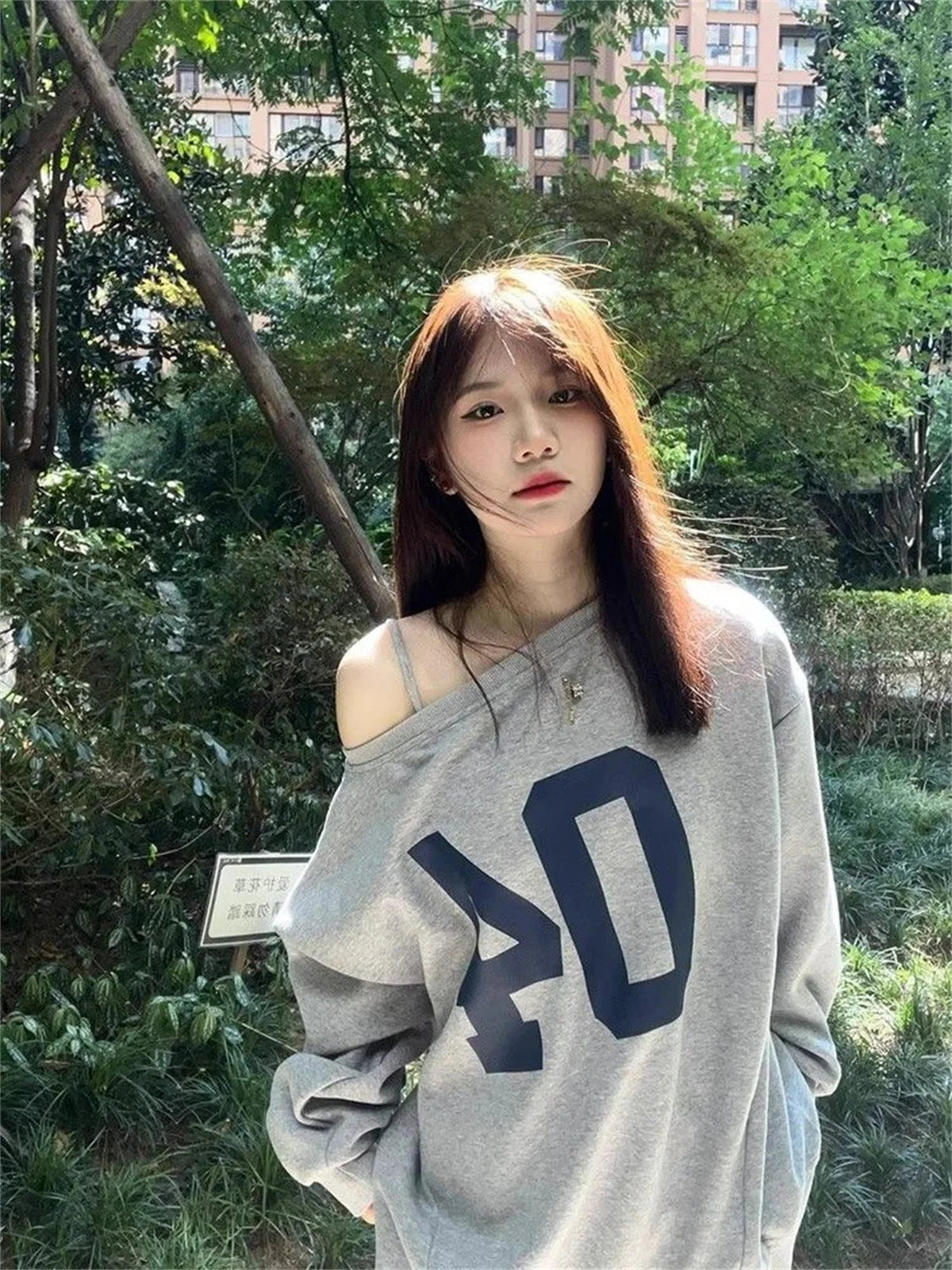 بلوزة فضفاضة قابلة للعكس بغطاء رأس للنساء بكتف عريض، سترة أمريكية عتيقة فضفاضة مكشوفة الكتفين للفتيات الرائعات في الخريف