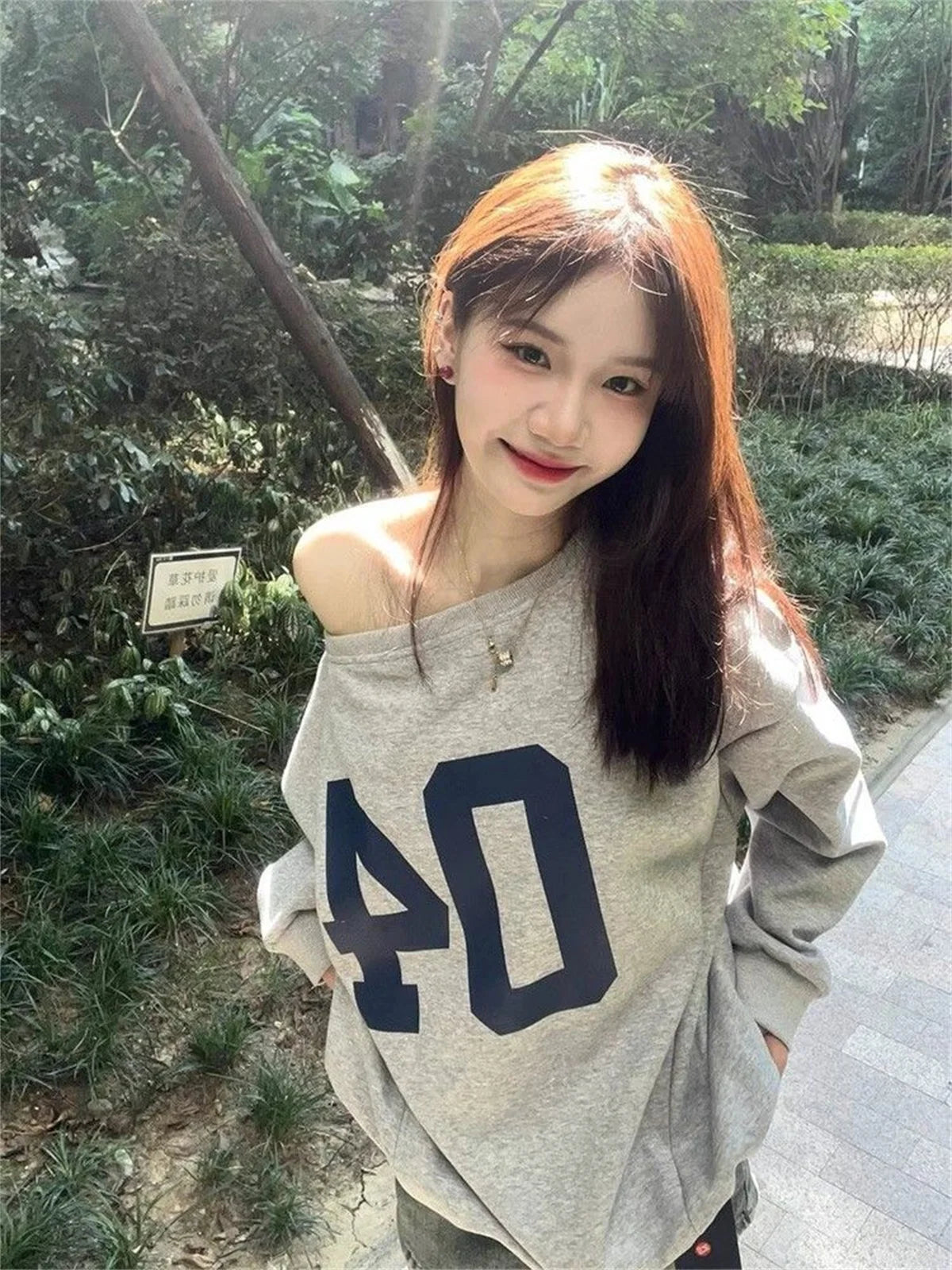 بلوزة فضفاضة قابلة للعكس بغطاء رأس للنساء بكتف عريض، سترة أمريكية عتيقة فضفاضة مكشوفة الكتفين للفتيات الرائعات في الخريف