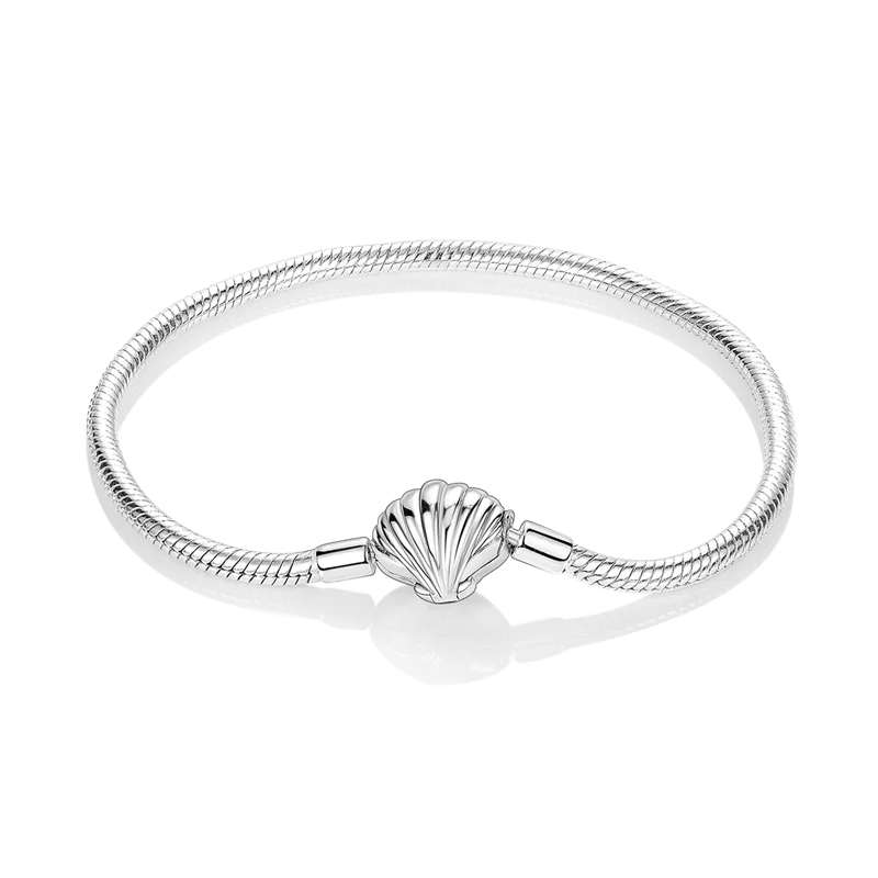 أساور من الفضة الإسترلينية عيار 925 بطول 17-20 سم على شكل فراشة على شكل ورقة البرسيم الأصلية تناسب خرز سحر DIY مجوهرات نسائية أنيقة