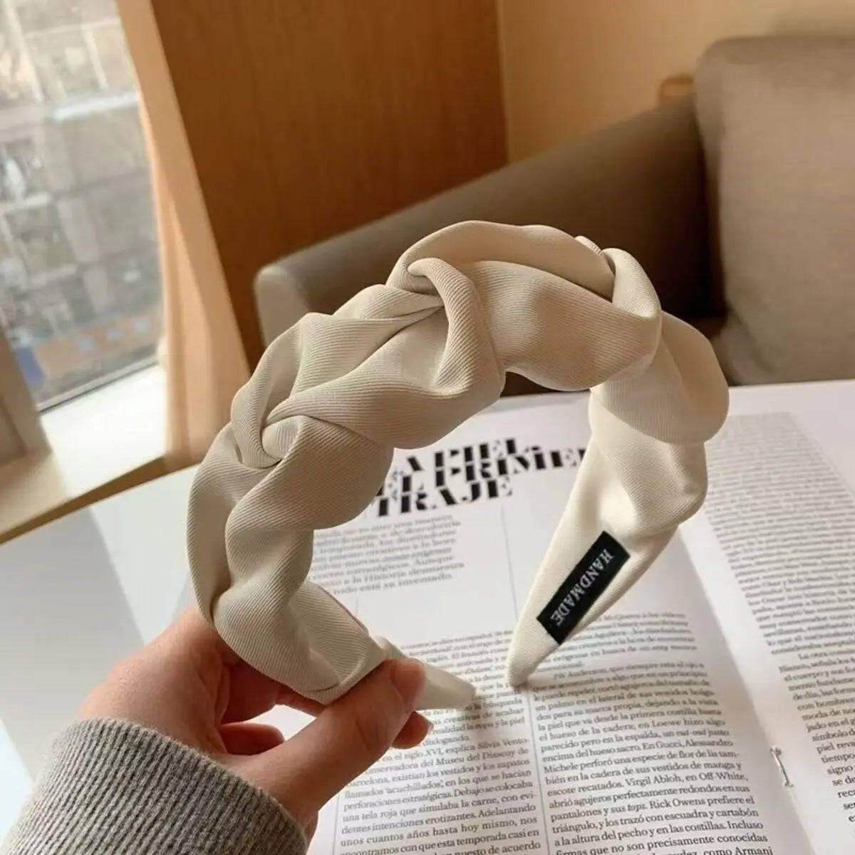 طوق شعر أنيق للنساء والفتيات، طوق رأس مزين بالزهور بألوان سادة، طوق شعر عريض بتصميمات مميزة، إكسسوارات شعر، أغطية رأس