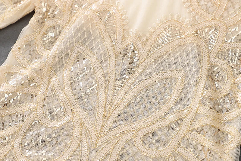 Sexy Women Fashion Casual Mesh Straight Bead Sequined O-neck Temperament Petal Long Sleeve Black Beige Pink Vintage T Shirt 52#