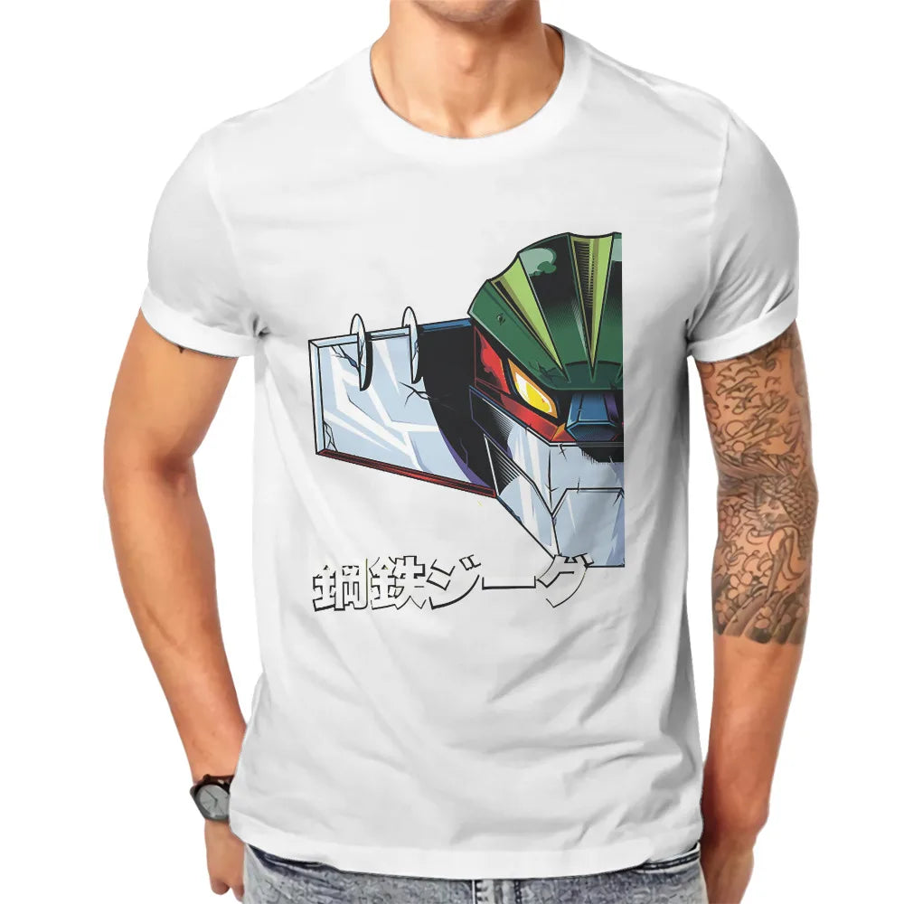تي شيرت Mechas 02 Steel Jeeg Robot T Shirt كلاسيكي قوطي عالي الجودة تي شيرت فضفاض برقبة دائرية ملابس رجالية