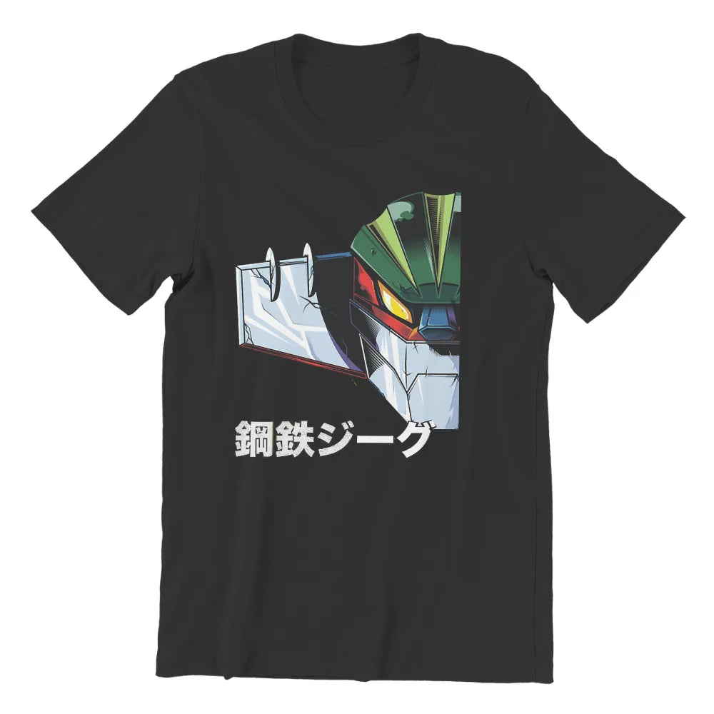 تي شيرت Mechas 02 Steel Jeeg Robot T Shirt كلاسيكي قوطي عالي الجودة تي شيرت فضفاض برقبة دائرية ملابس رجالية
