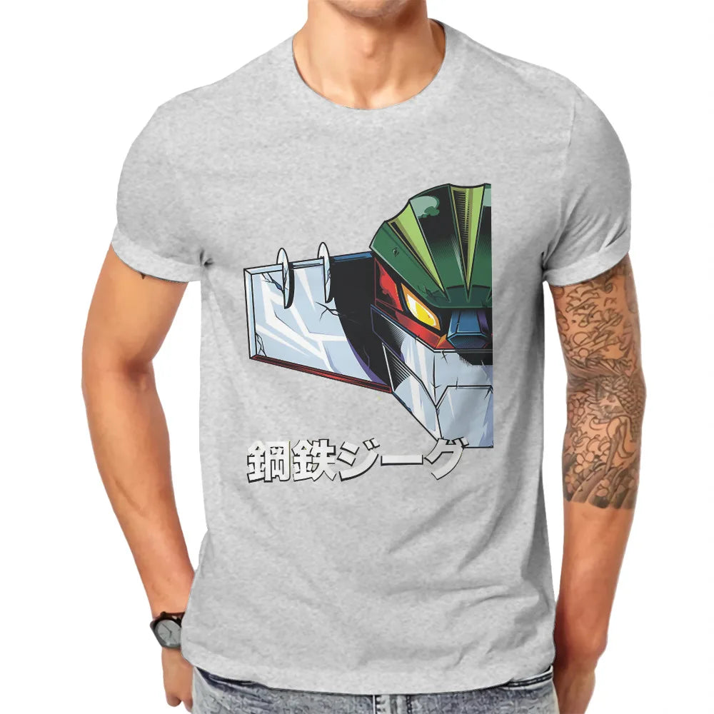 تي شيرت Mechas 02 Steel Jeeg Robot T Shirt كلاسيكي قوطي عالي الجودة تي شيرت فضفاض برقبة دائرية ملابس رجالية