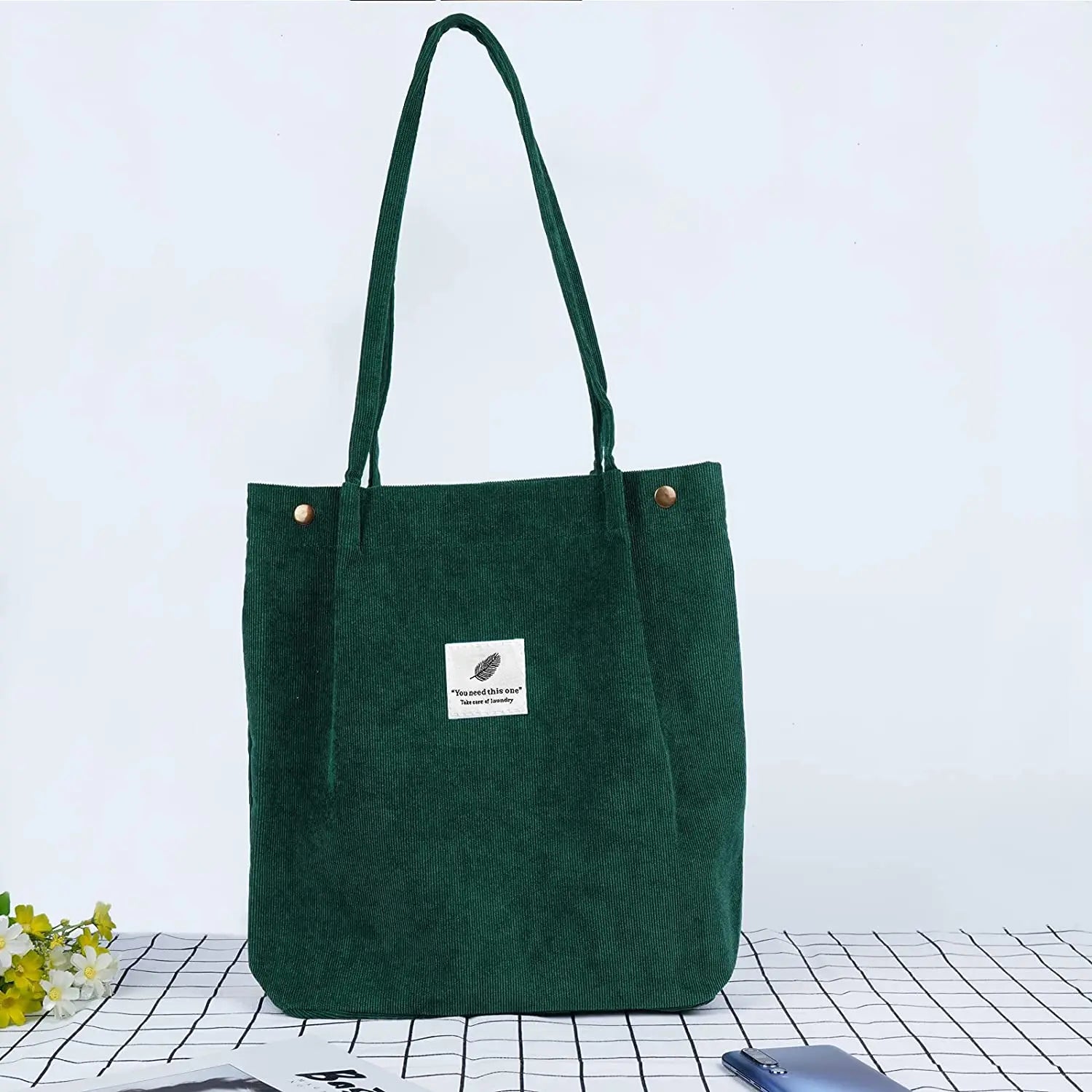 حقيبة مارك رويال من قماش الكوردروي للنساء والفتيات والأطفال، حقيبة كتف مزودة بجيب داخلي، مثالية للعمل والسفر والتسوق والتوصيل المباشر