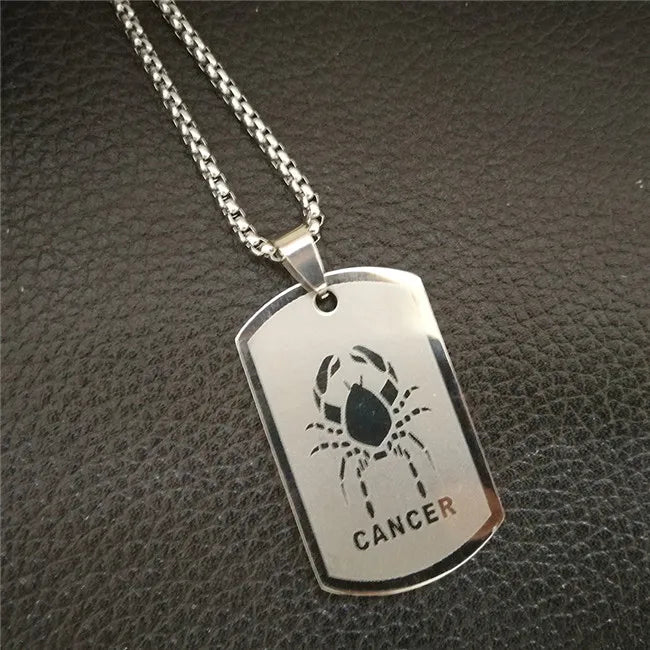 قلادة برج الأسد المكونة من 12 برجًا للرجال/النساء، هدايا أعياد الميلاد، مصنوعة من الفولاذ المقاوم للصدأ، قلادة برج العقرب باللون الذهبي، مجوهرات برج الأبراج