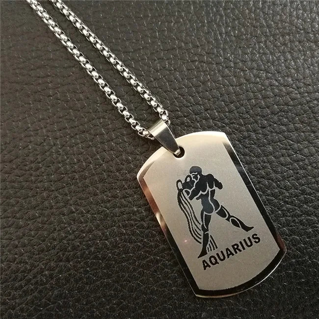 قلادة برج الأسد المكونة من 12 برجًا للرجال/النساء، هدايا أعياد الميلاد، مصنوعة من الفولاذ المقاوم للصدأ، قلادة برج العقرب باللون الذهبي، مجوهرات برج الأبراج