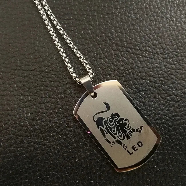 قلادة برج الأسد المكونة من 12 برجًا للرجال/النساء، هدايا أعياد الميلاد، مصنوعة من الفولاذ المقاوم للصدأ، قلادة برج العقرب باللون الذهبي، مجوهرات برج الأبراج