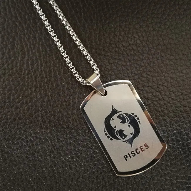 قلادة برج الأسد المكونة من 12 برجًا للرجال/النساء، هدايا أعياد الميلاد، مصنوعة من الفولاذ المقاوم للصدأ، قلادة برج العقرب باللون الذهبي، مجوهرات برج الأبراج