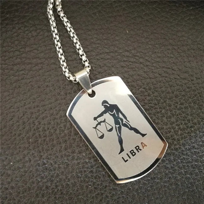 قلادة برج الأسد المكونة من 12 برجًا للرجال/النساء، هدايا أعياد الميلاد، مصنوعة من الفولاذ المقاوم للصدأ، قلادة برج العقرب باللون الذهبي، مجوهرات برج الأبراج