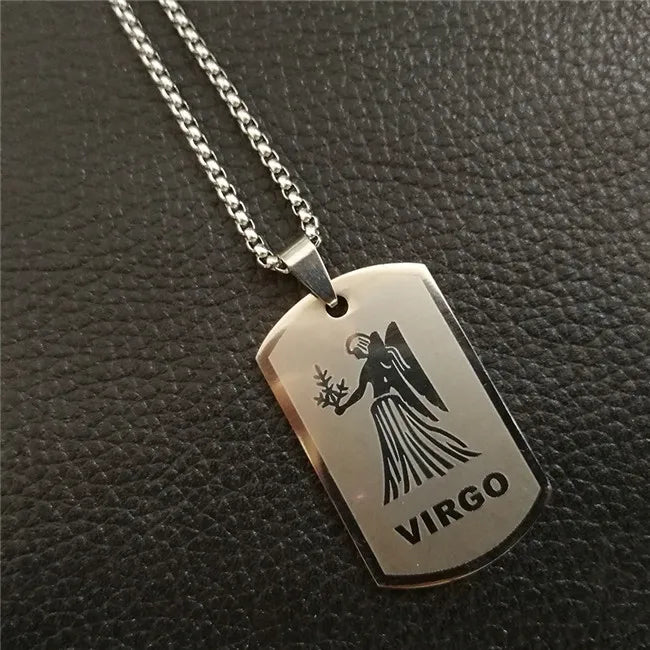 قلادة برج الأسد المكونة من 12 برجًا للرجال/النساء، هدايا أعياد الميلاد، مصنوعة من الفولاذ المقاوم للصدأ، قلادة برج العقرب باللون الذهبي، مجوهرات برج الأبراج