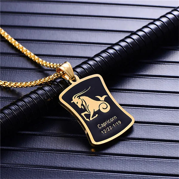 قلادة برج الأسد المكونة من 12 برجًا للرجال/النساء، هدايا أعياد الميلاد، مصنوعة من الفولاذ المقاوم للصدأ، قلادة برج العقرب باللون الذهبي، مجوهرات برج الأبراج