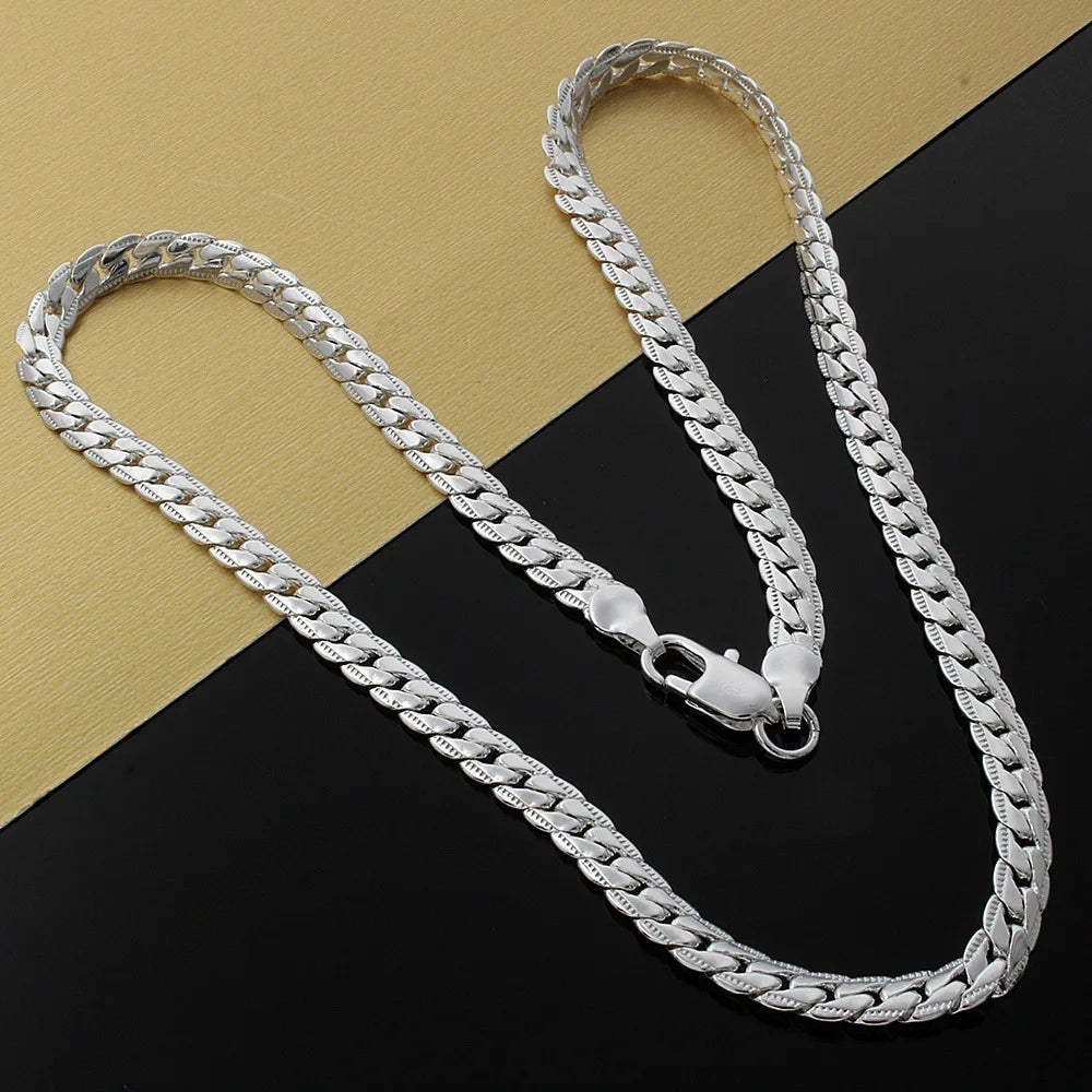 Punk 4/7mm Embossing Flat Snake Chain Necklace Gold/Silver Color Stainless Steel Chains For Men Women Fashion Jewelry 18"-29"