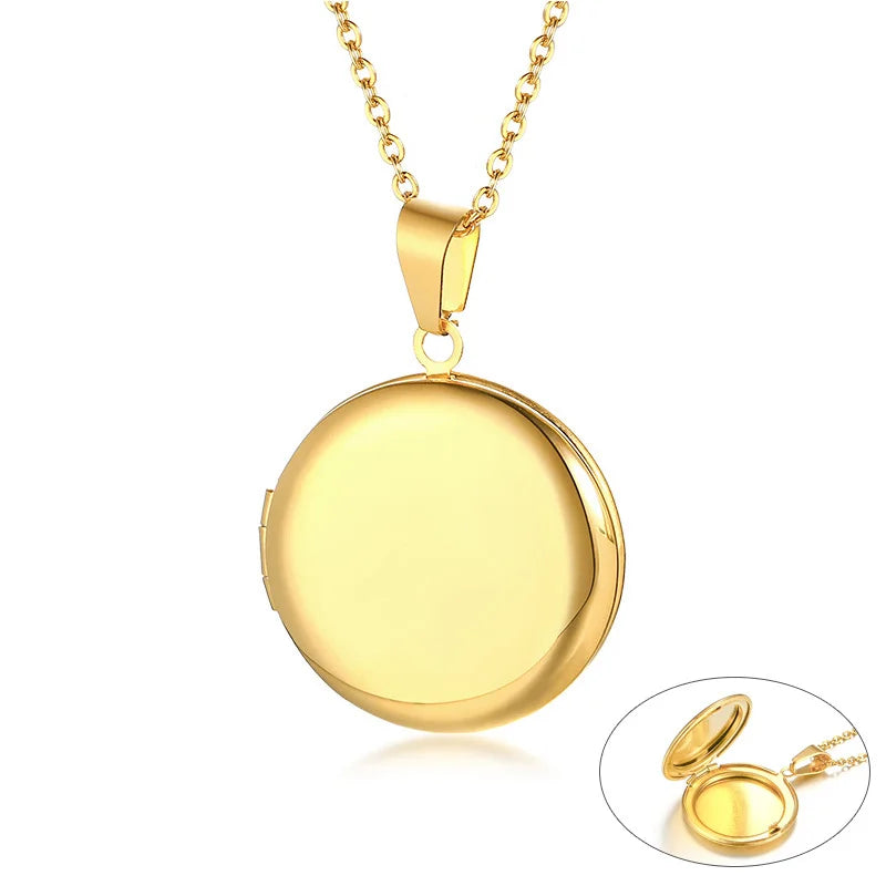 Delicate Floral Oval Heart Locket Pendant Necklaces for Women,Stainless Steel Photo Frame Promise Love Keepsake Gift