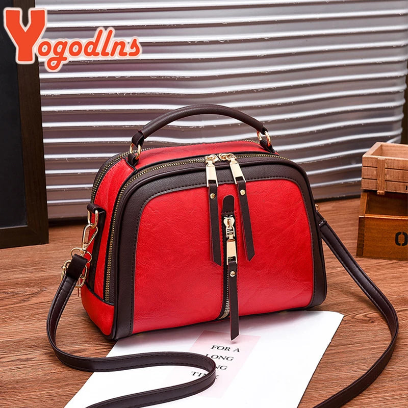 Yogodlns Crossbody Bags For Women PU Leather New High Quality Ladies Fashion Solid Color Bag Female Designer Shoulder Bag