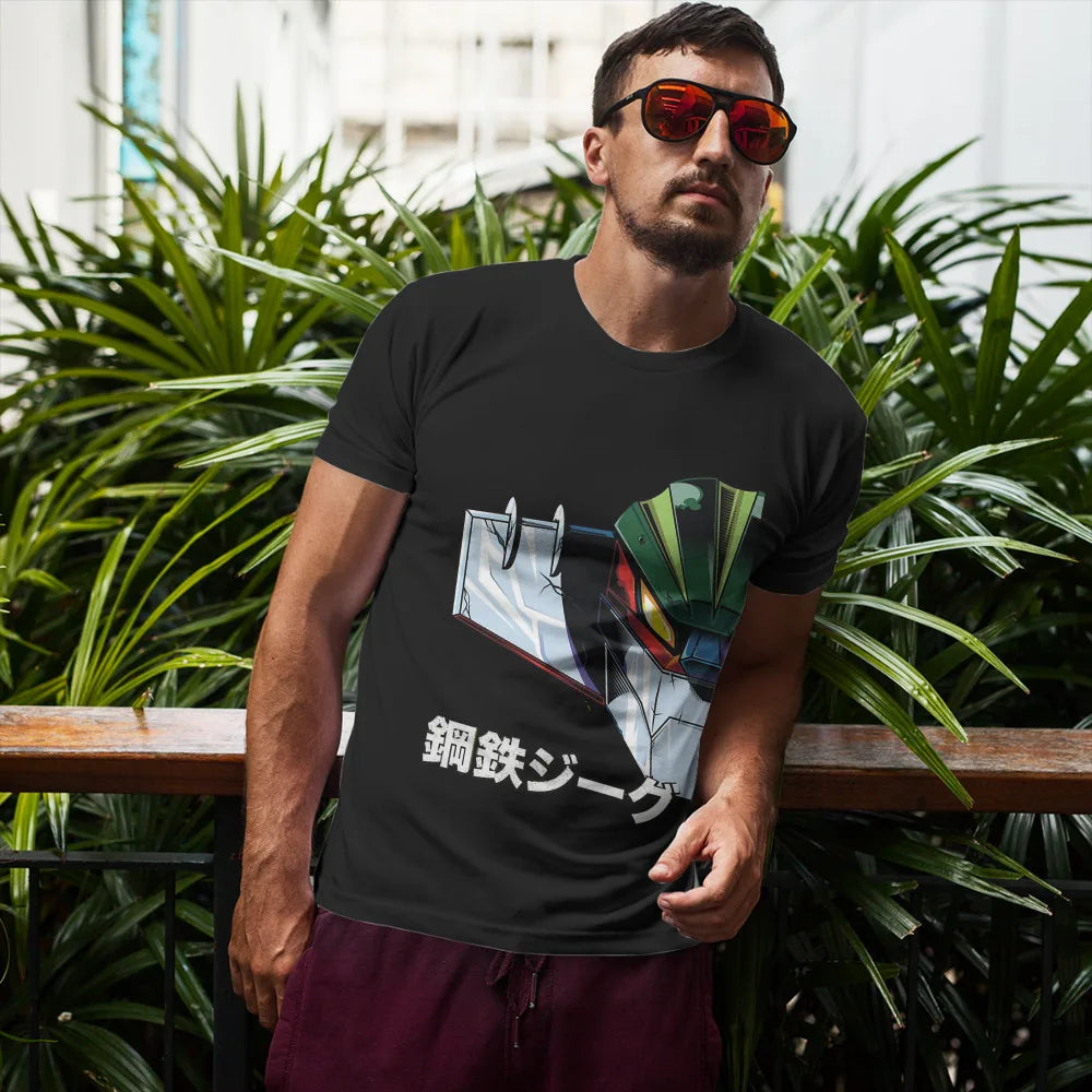 تي شيرت Mechas 02 Steel Jeeg Robot T Shirt كلاسيكي قوطي عالي الجودة تي شيرت فضفاض برقبة دائرية ملابس رجالية
