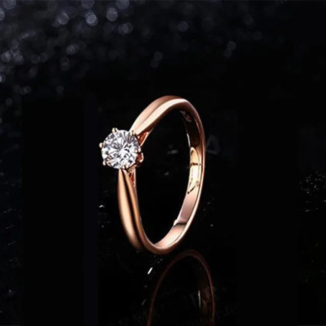 خواتم زفاف كلاسيكية للنساء من Forever Simple، مرصعة بستة مخالب من الزركونيا، خاتم سوليتير أنيق، هدية خطوبة وزواج، مجوهرات KCR033