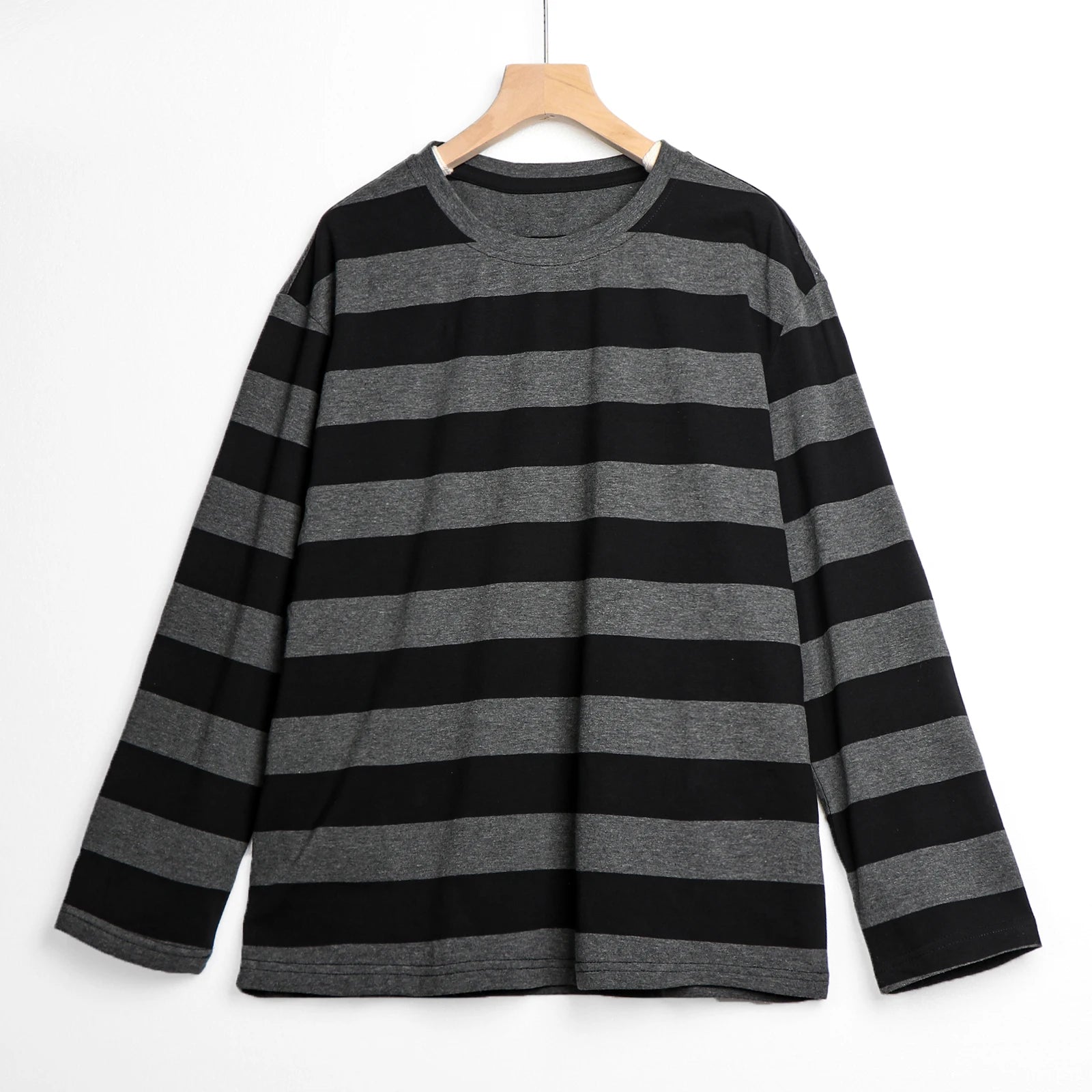 Striped T Shirt Women Casual Loose Long Sleeve Tops Female Streetwear Gothic Dark Shirts Spring Women T-shirt Vintage Blouse