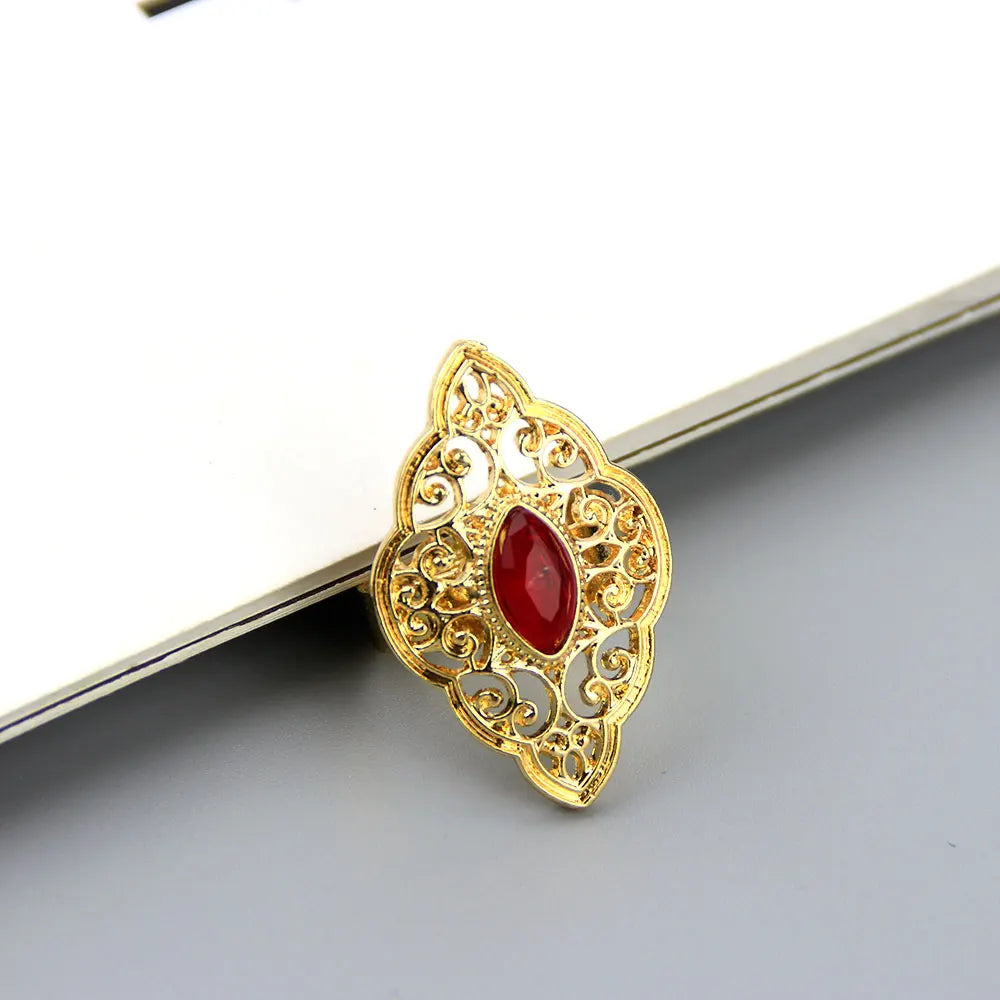 خاتم أنيق بلون ذهبي بنقشة عربية للنساء، خاتم بوهيمي مفتوح، مجوهرات زفاف مرصعة بالكريستال، هدية للعروس الأفريقية الذهبية لعام 2020