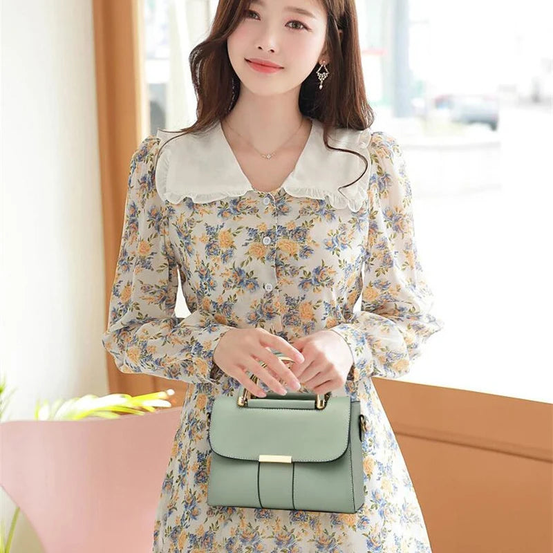 حقائب كتف نسائية جديدة بتصميم كروس بودي مصنوعة من جلد البولي يوريثان وحقيبة رسول صغيرة وحقيبة يد نسائية جديدة