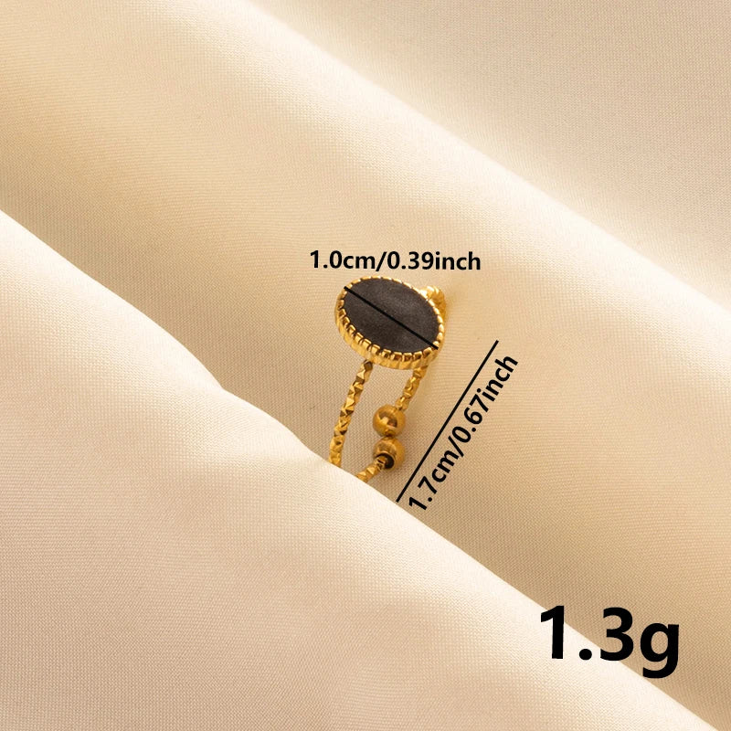 خاتم مفتوح قابل للتعديل بتصميم عين الحسد، قلب، شمس، قلب، للنساء والرجال، إكسسوارات، مينا أسود، مجوهرات عتيقة، خاتم من الفولاذ المقاوم للصدأ، هدية