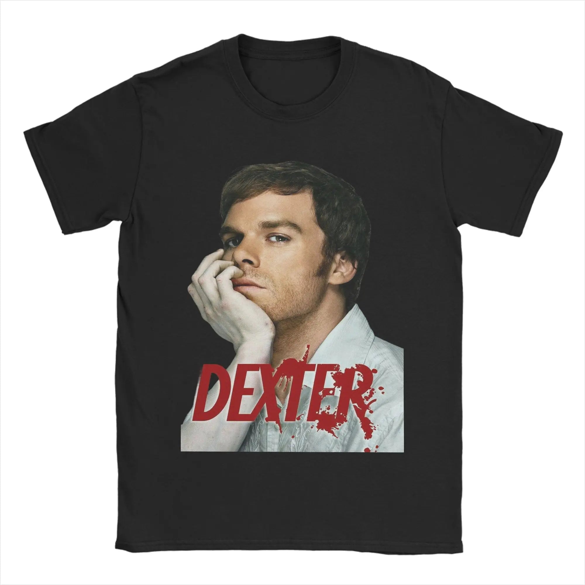 تي شيرت من أفلام دكستر مورغان، قمصان قطنية للجنسين، قمصان كلاسيكية برقبة دائرية وأكمام قصيرة