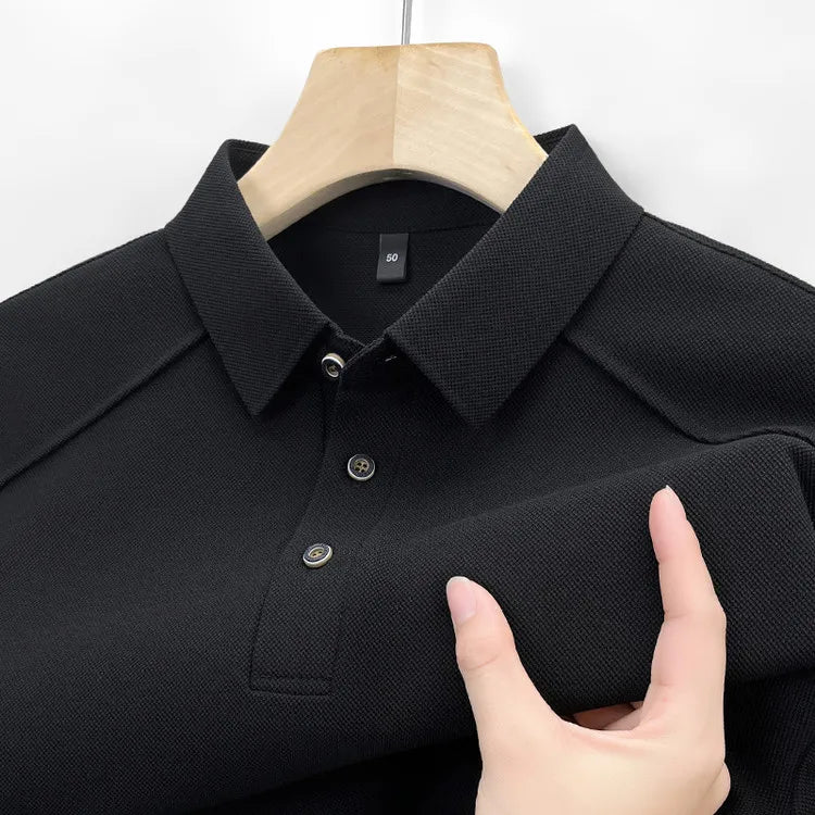 تي شيرت بولو رجالي صيفي 2025 بأكمام قصيرة مصنوع من القطن بنسبة 65%، مناسب للأعمال، بأكمام قصيرة، مقاسات M-4XL