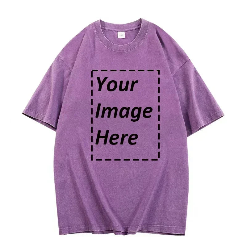 تي شيرت رجالي ونسائي ثقيل الوزن بطباعة كلاسيكية مخصصة مقاس كبير من القطن بوزن 230 جرامًا، مناسب للشارع والهيب هوب والبانك والهاراجوكو، مقاس أوروبي