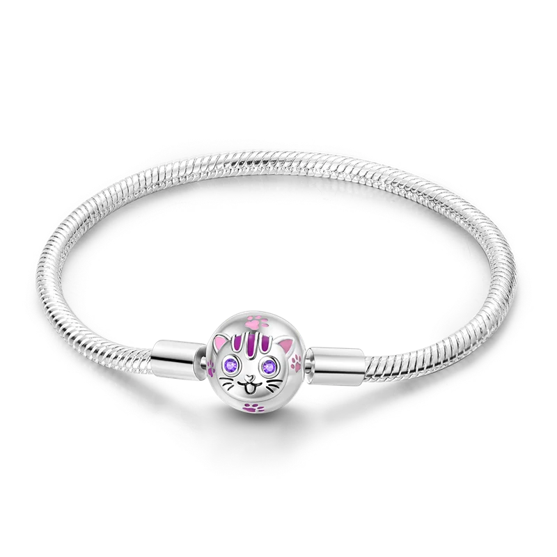 أساور من الفضة الإسترلينية عيار 925 بطول 17-20 سم على شكل فراشة على شكل ورقة البرسيم الأصلية تناسب خرز سحر DIY مجوهرات نسائية أنيقة