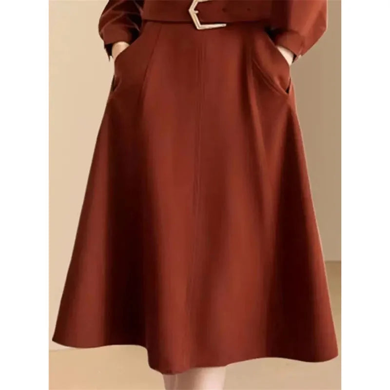 Ladies Fashion New V-neck Lace Up Vestidos Women Solid Color Maxi Dress Spring Autumn Female Elegant Belt Long Dresses  ﻿