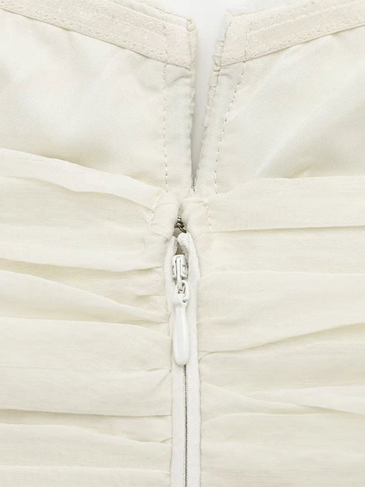 Solid Summer Off-shoulder Party Dresses For Women Elegant Solid Sleeveless Zipper Female Short Dress Casual Beach Lady Vestidos