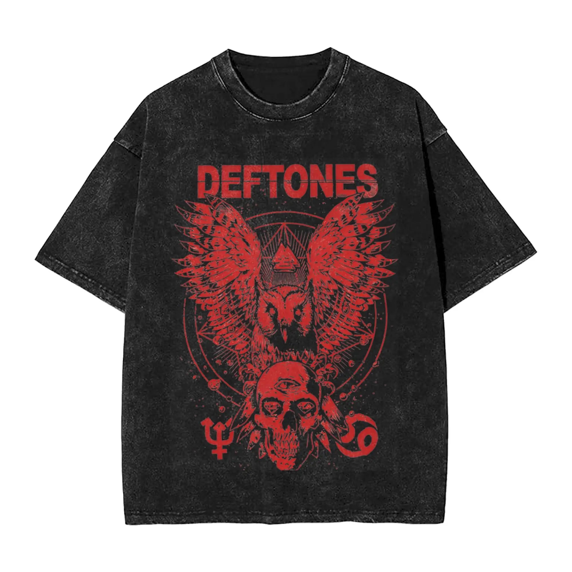 ملابس رجالية جديدة من Ohms White Pony Deftones Rock Band مغسولة بأكمام قصيرة ورقبة مستديرة Y2K ملابس رجالية Camisetas