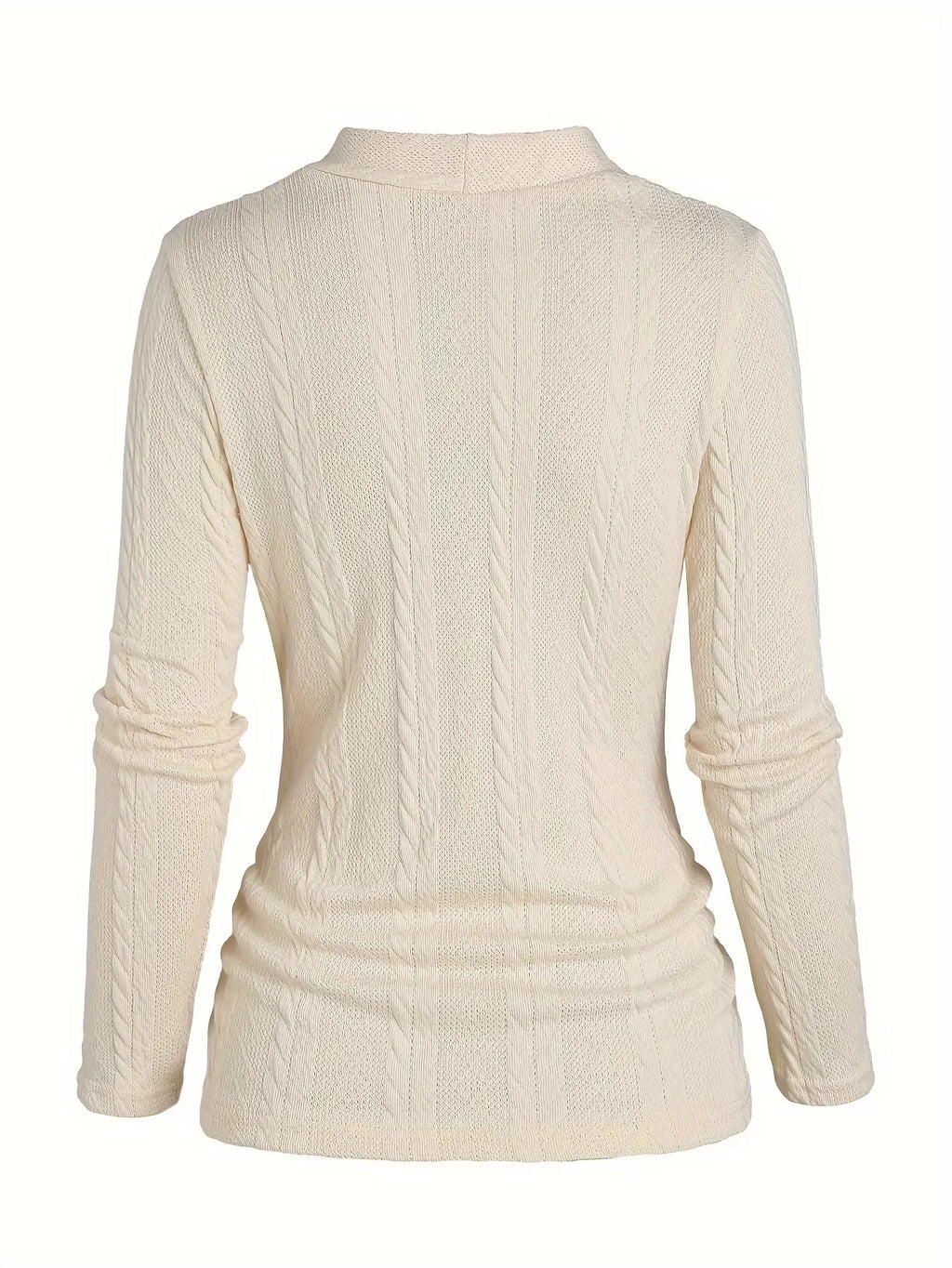 بلوزة نسائية جديدة ربيعية أوروبية وأمريكية أنيقة بأكمام طويلة من Y2K محبوكة بأزرار وهمية