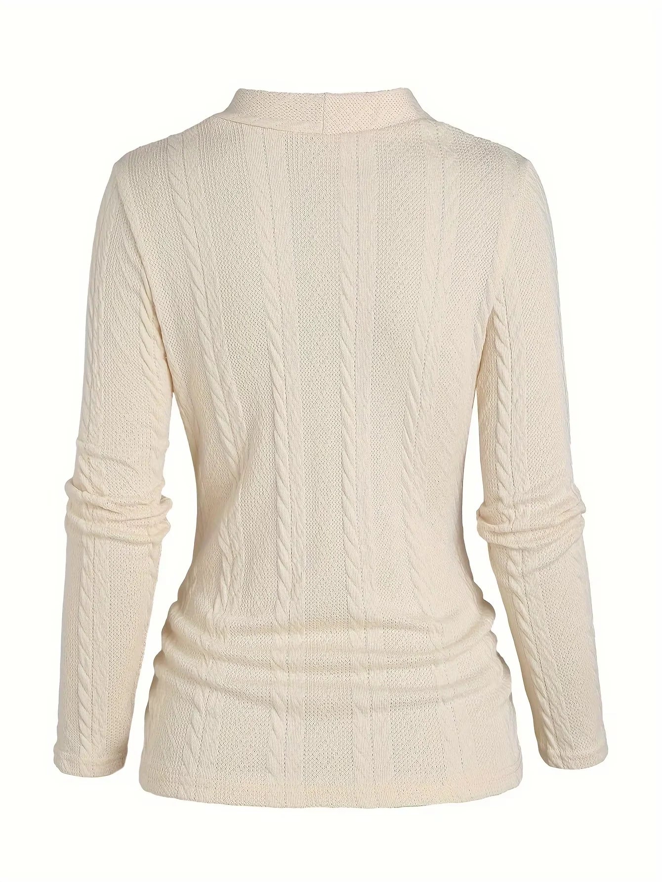 بلوزة نسائية جديدة ربيعية أوروبية وأمريكية أنيقة بأكمام طويلة من Y2K محبوكة بأزرار وهمية