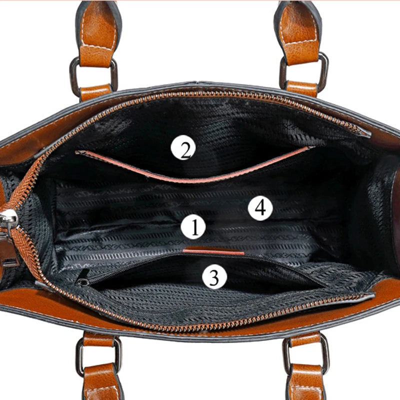 حقيبة يد نسائية متقاطعة على الكتف حقيبة تسوق من الجلد الطبيعي أنيقة للمكتب حقائب رسول بمقبض علوي من جلد البقر الحقيقي للنساء