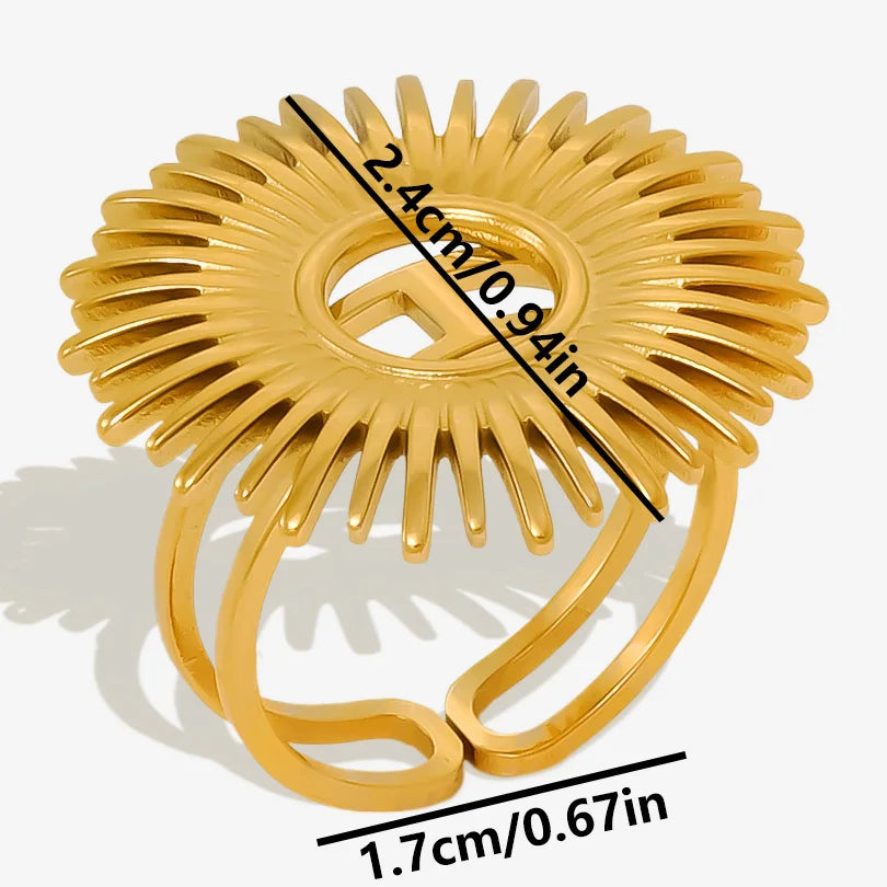 5 قطع/مجموعة خواتم من الفولاذ المقاوم للصدأ، لون ذهبي، قابلة للتعديل، مفتوحة، بتصميم عصري، مجوهرات نسائية أنيقة، لا يتغير لونها