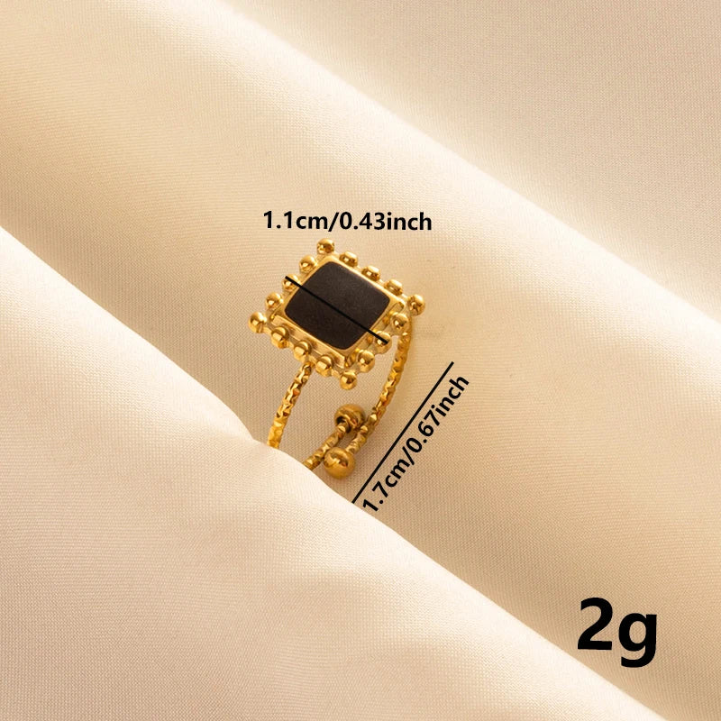 خاتم مفتوح قابل للتعديل بتصميم عين الحسد، قلب، شمس، قلب، للنساء والرجال، إكسسوارات، مينا أسود، مجوهرات عتيقة، خاتم من الفولاذ المقاوم للصدأ، هدية