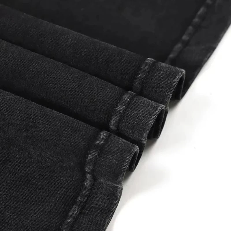 تي شيرت روك لي فينتيج نينجا كبير الحجم مغسول أنمي رجالي صيفي بأكمام قصيرة ملابس الشارع قطنية كبيرة