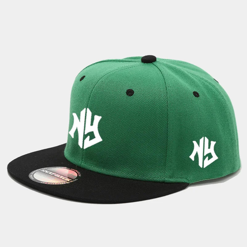 1PC unisex adjustable Snapback baseball cap, flat-brim and color-blocked hip-hop cap, suitable for both men and women