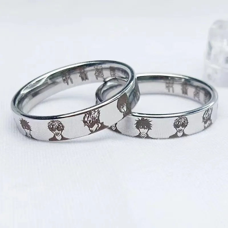 خاتم جوجوتسو كايسن إيتادوري يوجي المصنوع من الفولاذ التيتانيوم للرجال والنساء، خواتم أصابع بسيطة غير رسمية، خاتم لا يتلاشى، قلادة، هدايا جديدة