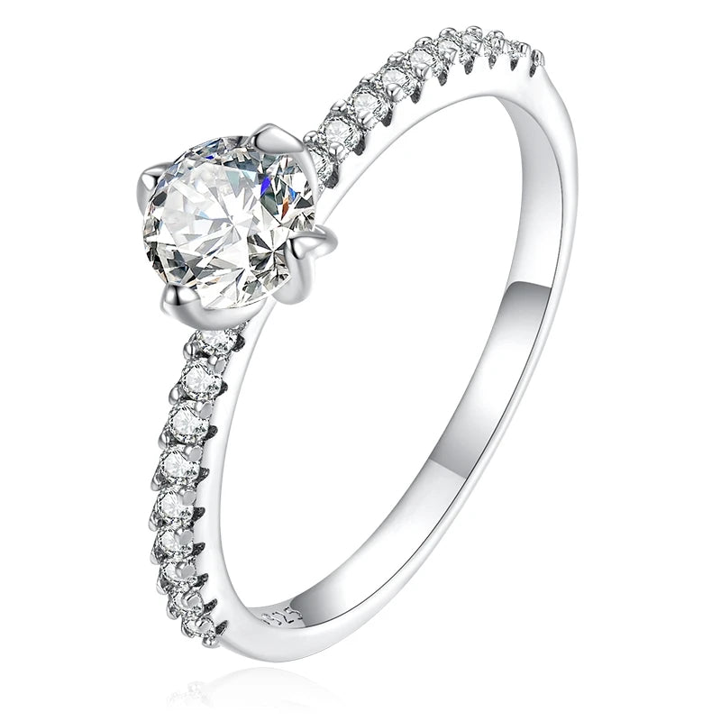 خاتم WOSTU Hot 100% من الفضة الإسترليني عيار 925 بتصميم لامع قابل للتكديس، هدية مجوهرات أصلية أنيقة للنساء XCH7649