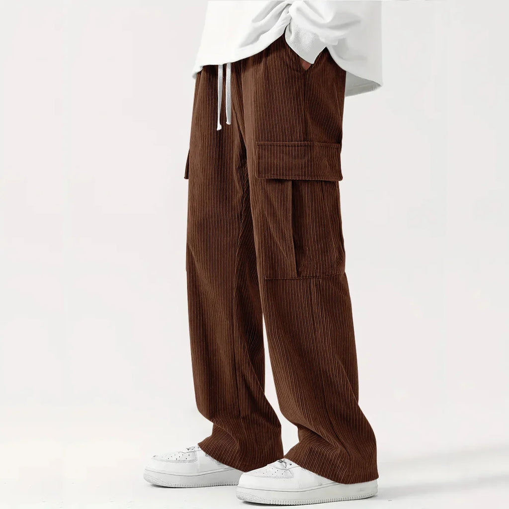 Men's Corduroy Casual Pants High Street Trend Loose Wide-leg Straight Versatile European American Style