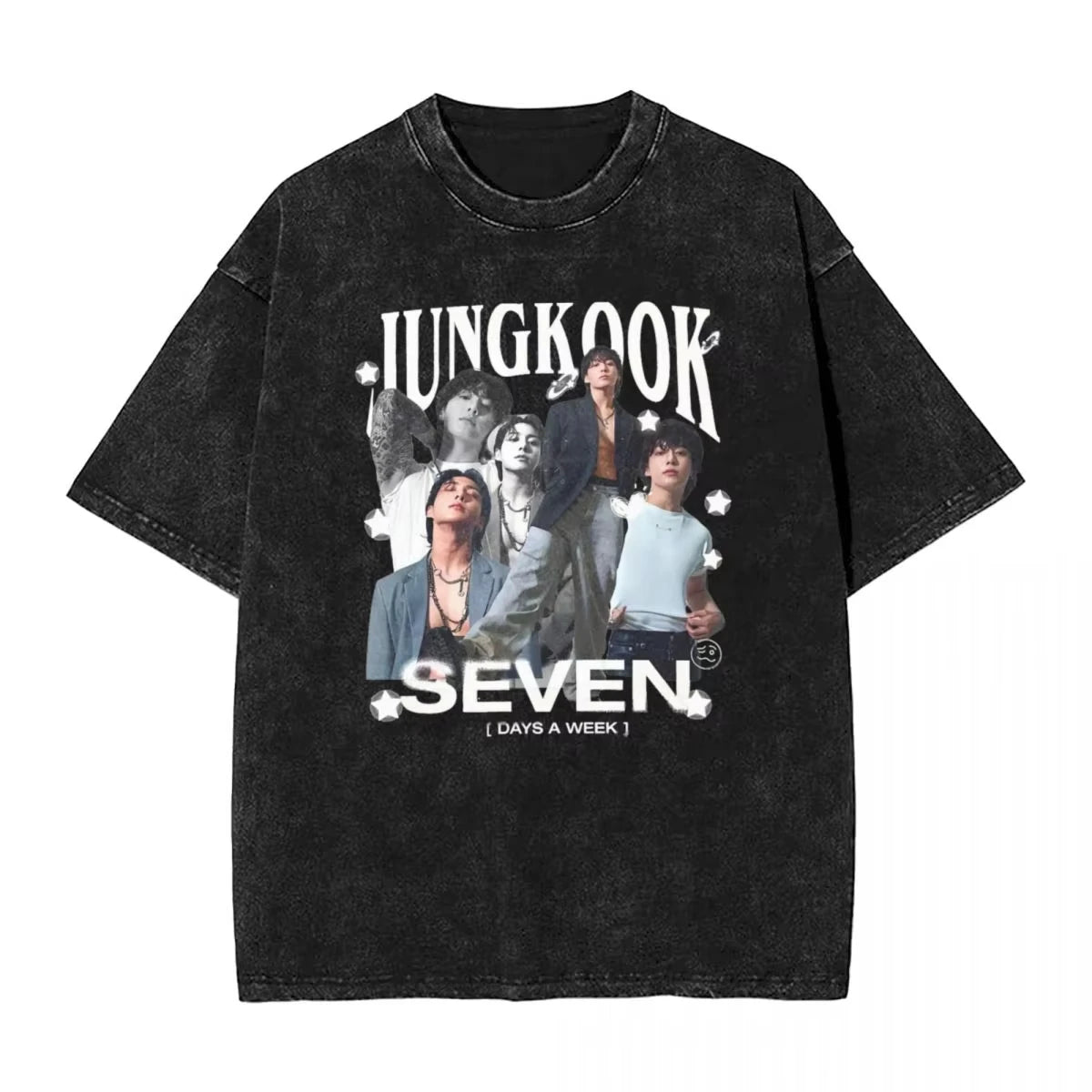 تي شيرت رجالي ونسائي بأكمام قصيرة بتصميم قوطي من Streetwear Golden Moments Jungkooks Hip Hop Washed Vintage T-Shirt مقاس كبير بأكمام قصيرة من القطن للجنسين