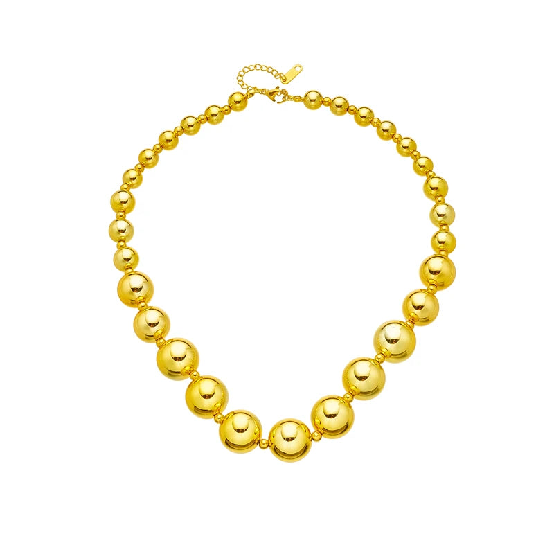 قلادة XIYANIKE المصنوعة من الفولاذ المقاوم للصدأ 316L سلسلة كروية إكسسوارات للنساء بتصميم عصري بسيط واتجاهات جديدة مجوهرات عيد الميلاد