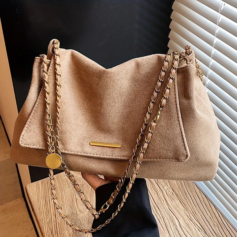 Vintage Large Crossbody Shoulder Bag Elegant Women's Handbag with Detachable Strap Durable Tote Bags for Casual Formal Events