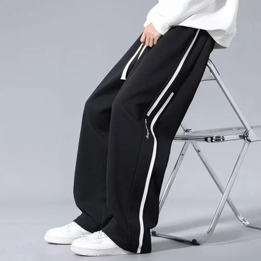 Summer New Sweatpants Men Joggers Wide Leg Pants Neutral Breathable Loose Outdoor Quick Drying Fabric Fashion Casual Trousers