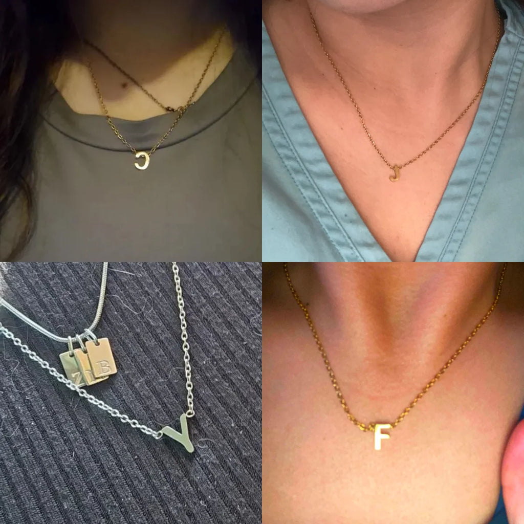 قلادات Unift Family First Name Chain من الفولاذ المقاوم للصدأ للنساء على شكل حرف M، سلسلة عنق، مجوهرات عصرية بسيطة
