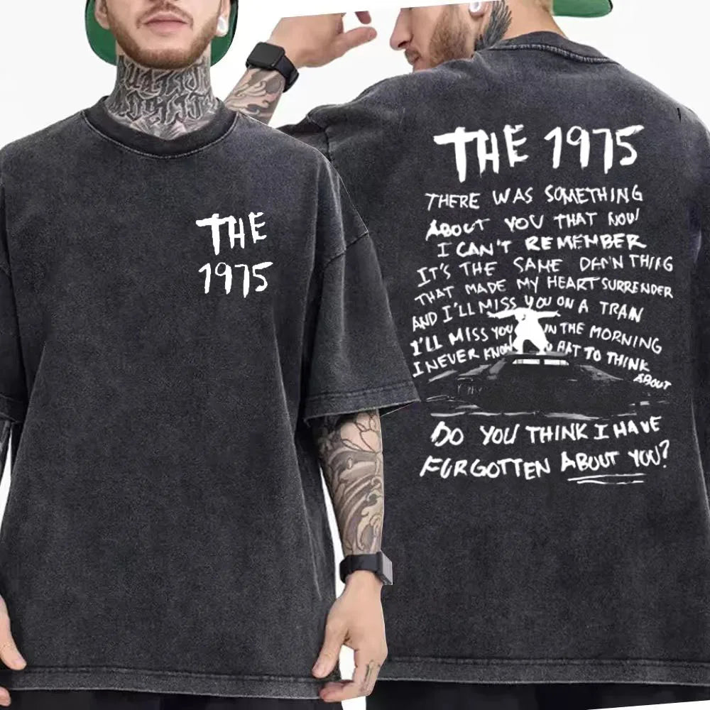 تي شيرت صيفي مغسول عتيق 1975 حول قميصك المطبوع، تي شيرت مضحك في ألبوم بلغة أجنبية، تي شيرت رجالي هيب هوب قطني كاجوال