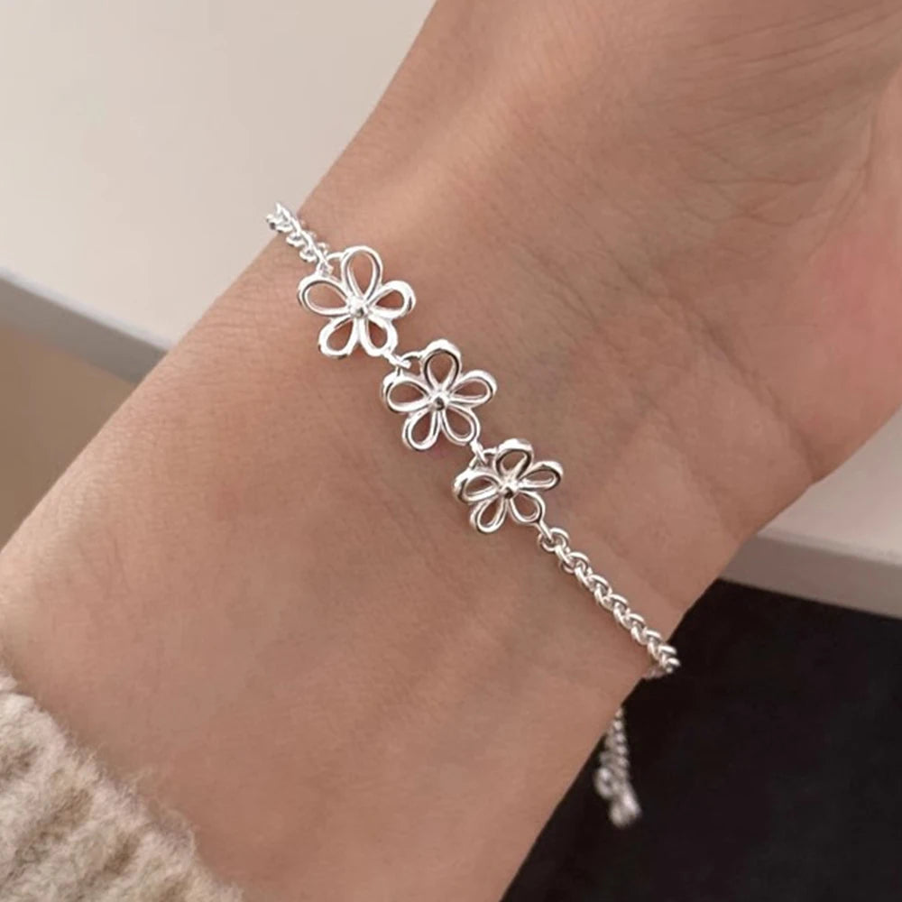 سوار PANJBJ من الفضة الإسترلينية عيار 925 عالي الجودة للنساء مصنوع من خرز الحب الكوري مجوهرات حلوة هدية شحن مباشر